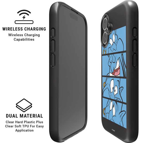 Disney Aladdin Genie Faces Grid iPhone 16 Plus Magsafe Impact Case